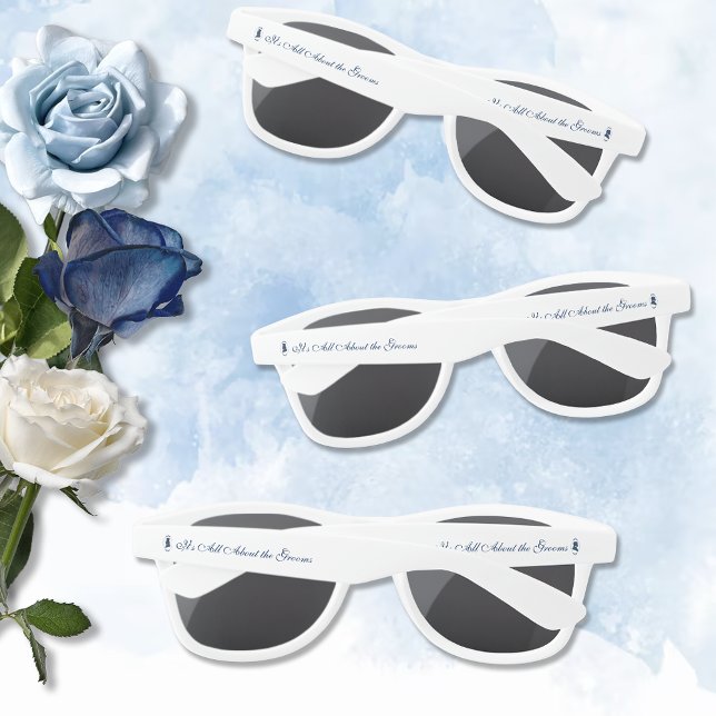Gay Grooms Mariage Blue Roses lunettes de soleil (Créateur téléchargé)