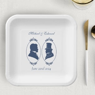 Gay Grooms Regency Blue Rose Pappteller