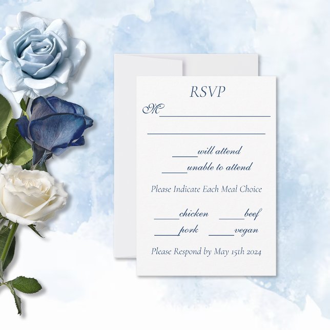 Gay Grooms Regency Blue Rose RSVP Karte (Von Creator hochgeladen)