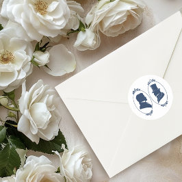 Gay Grooms Regency Blue Rose Runder Aufkleber