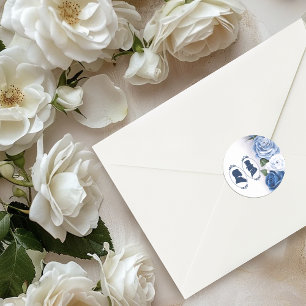 Gay Grooms Regency Blue Rose Runder Aufkleber