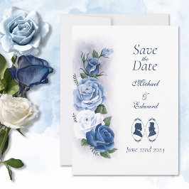 Gay Grooms Regency Blue Rose Save The Date
