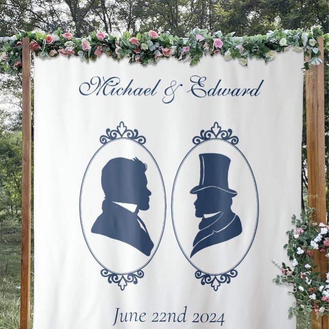 Gay Grooms Regency Blue Rose Wandteppich (Von Creator hochgeladen)