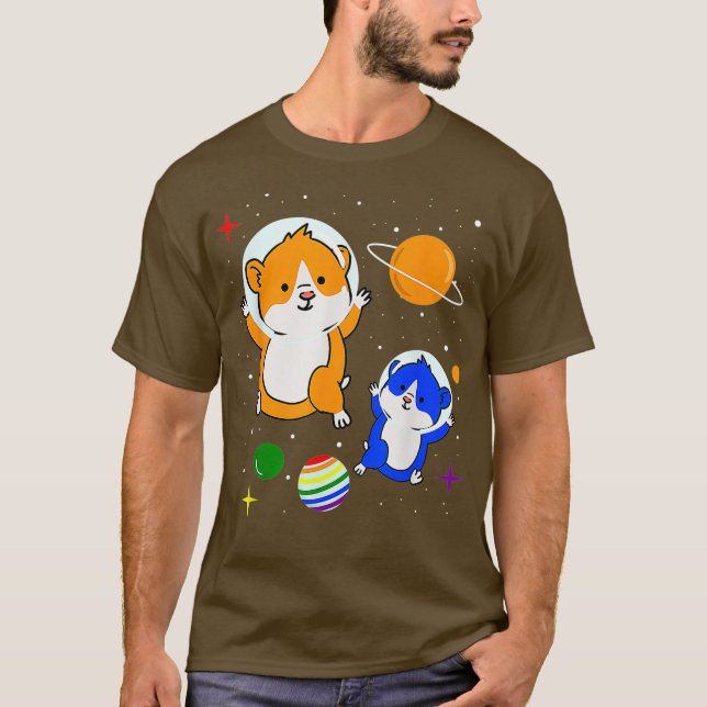 Gay Hamster in Space Gay Pride T-Shirt (Vorderseite)