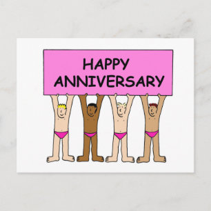 Gay Happy Anniversary Spaß. Postkarte