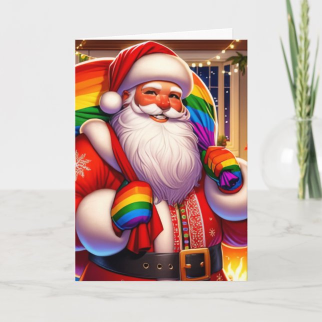 Gay Happy Holidays Personalisiert Gruß/Geschenk Karte (Vorderseite)