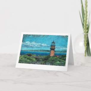 Gay Head Lighthouse Malerei in Martha's Vineyard Karte