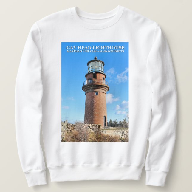 Gay Head Lighthouse, Martha's Vineyard MA Sweatshirt (Design vorne)
