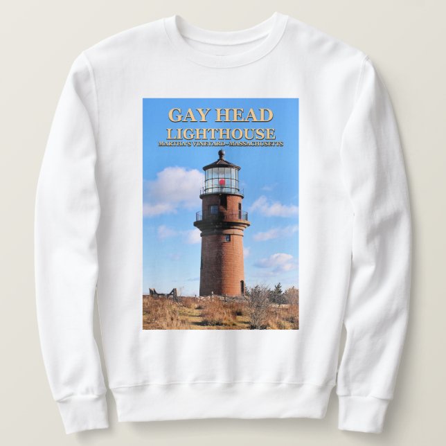 Gay Head Lighthouse, Martha's Vineyard MA Sweatshirt (Design vorne)