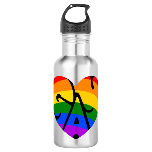 Gay Heart Edelstahlflasche (Vorderseite)