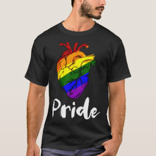 Gay Heart LGBT Pride Rainbow Color Bisexuelle Tran T-Shirt