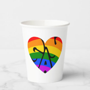 Gay Heart Pappbecher