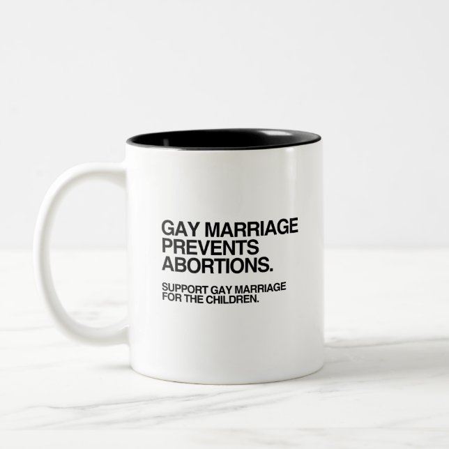 GAY HEIRAGE VERHINDERT ABORDUNGEN ZWEIFARBIGE TASSE (Links)