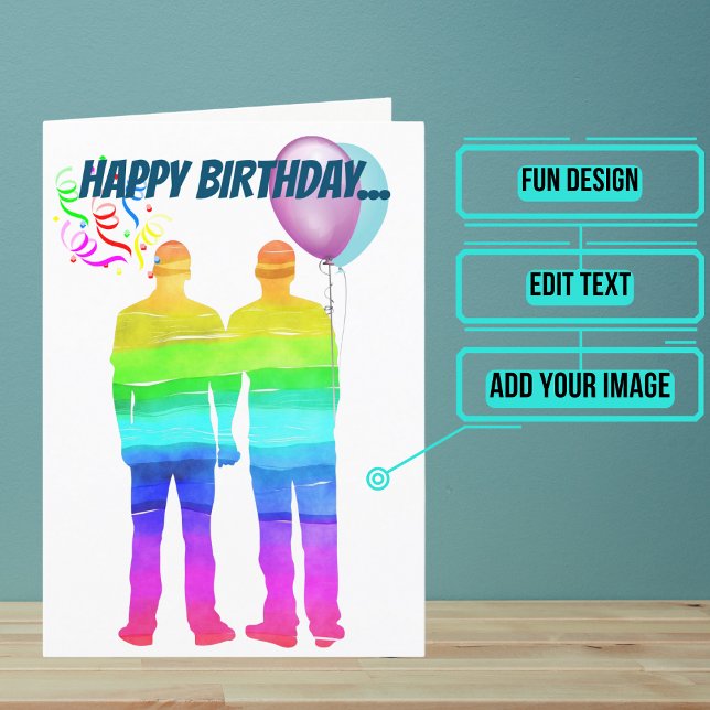 Gay Husband Birthday Karte (Wish a very Happy Birth - gay to your favorite human with this LGBTQ+ inspired birthday card. )