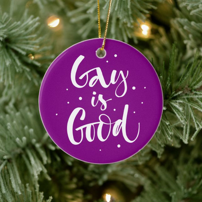 Gay is Good Keramik Ornament (Baum)