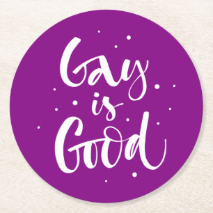 Gay ist gut runder pappuntersetzer