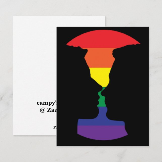Gay Kiss Grußkarte Feiertagskarte (Vorne/Hinten)