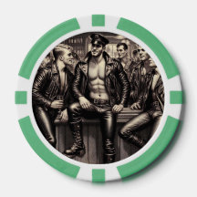 Gay Leather Daddy années 1940 Jetons de Poker Bike