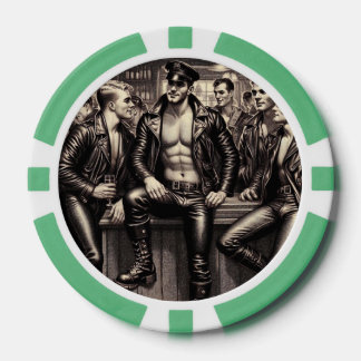 Gay Leather Daddy années 1940 Jetons de Poker Bike
