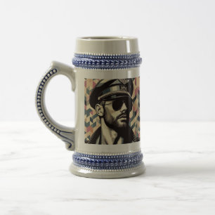 Gay Leather Daddy Biker Tom of Finland Tribute Art Bierglas