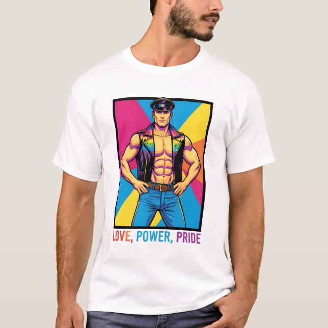 GAY LEATHER T-Shirt | Gay Pride for Men | LGBT (Vorderseite)