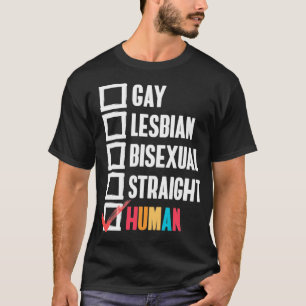 Gay Lesbian Biseual Straight Human Checklist Gesch T-Shirt