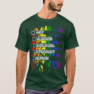 Gay Lesbian Bisexual Straight Human Pride Gender T-Shirt