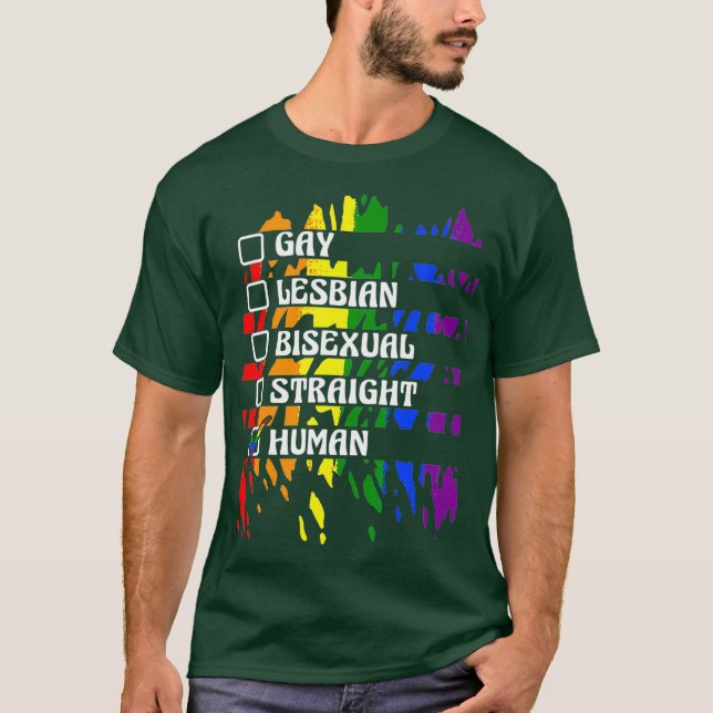 Gay Lesbian Bisexual Straight Human Pride Gender T-Shirt (Vorderseite)