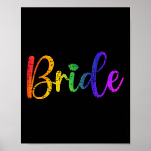 Gay Lesbian Lgbt Wedding Party Bridge T-Shirt Bach Poster