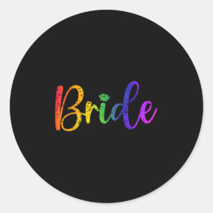 Gay Lesbian Lgbt Wedding Party Bridge T-Shirt Bach Runder Aufkleber