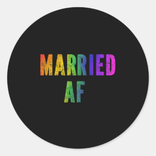 Gay Lesbian Lgbtq Couples Lgbt Wedding Party T-Shi Runder Aufkleber