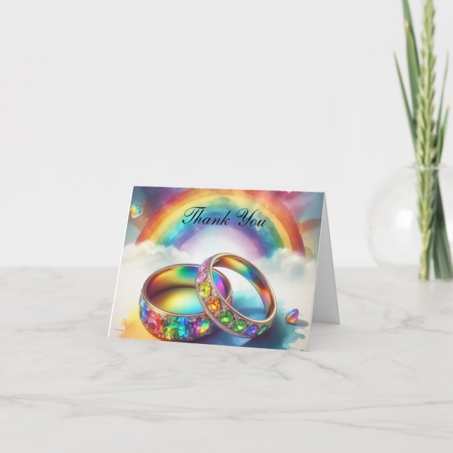 Gay, Lesbian, LGBTQ Wedding Danke für Ihre Anmerku (Vorderseite)