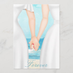 Gay Lesbian Two Brides on Beach Einladung