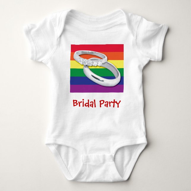 Gay Lesbian Wedding Baby Strampler (Vorderseite)