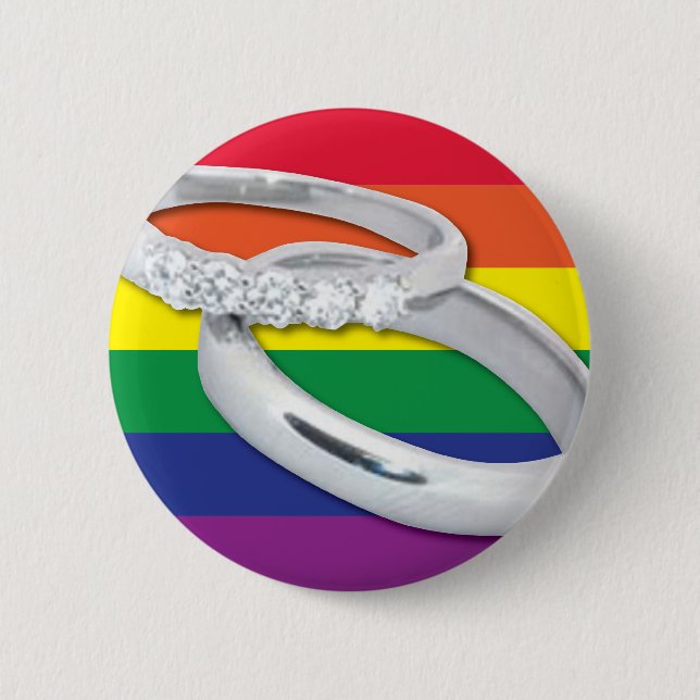 Gay Lesbian Wedding Button (Vorderseite)