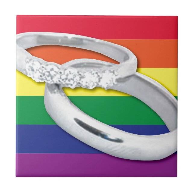 Gay Lesbian Wedding Fliese (Vorderseite)