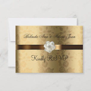 Gay Lesbian Wedding RSVP Gold, Schokolade Brown