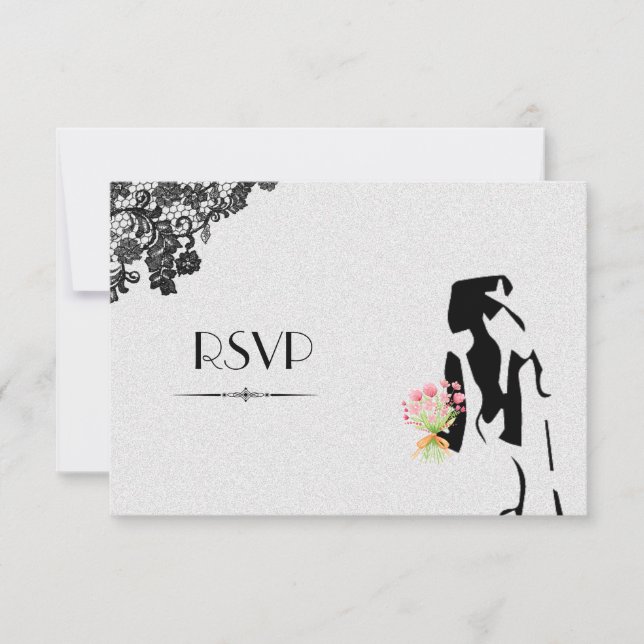 Gay Lesbian Wedding RSVP Karte (Vorderseite)