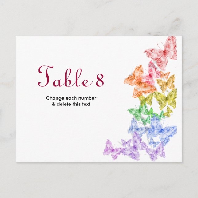 Gay Lesbian Wedding Table Cards Nummern Postkarte (Vorderseite)