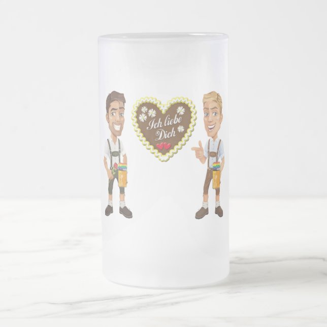 Gay LGBT Oktoberfest-Tasse Mattglas Bierglas (Mittel)
