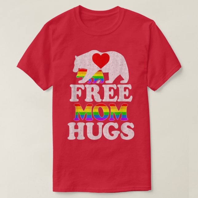 Gay LGBT Pride Mama Bear für Frauenfreie Mama Hugs T-Shirt (Design vorne)