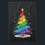 Gay LGBT Pride Rainbow Christmas Tree Merry Xmas Geschirrtuch<br><div class="desc">Gay LGBT Pride Rainbow Christmas Tree Merry Xmas</div>