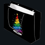 Gay LGBT Pride Rainbow Christmas Tree Merry Xmas Große Geschenktüte<br><div class="desc">Gay LGBT Pride Rainbow Christmas Tree Merry Xmas</div>