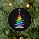 Gay LGBT Pride Rainbow Christmas Tree Merry Xmas Keramik Ornament<br><div class="desc">Gay LGBT Pride Rainbow Christmas Tree Merry Xmas</div>
