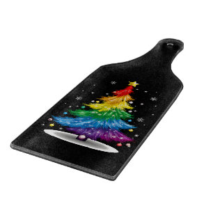 Gay LGBT Pride Rainbow Christmas Tree Merry Xmas Schneidebrett