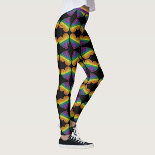 Gay LGBTQ Pride Monat Liebe Regenbogen Herzmuster Leggings