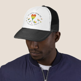Gay LGBTQ Pride Month Rainbow Heart Butterfells Truckerkappe