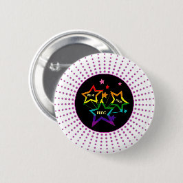 Gay LGBTQ Pride Stars Rainbow Button