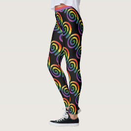 Gay LGBTQ Rainbow Pride Stripe Circle Pattern Leggings