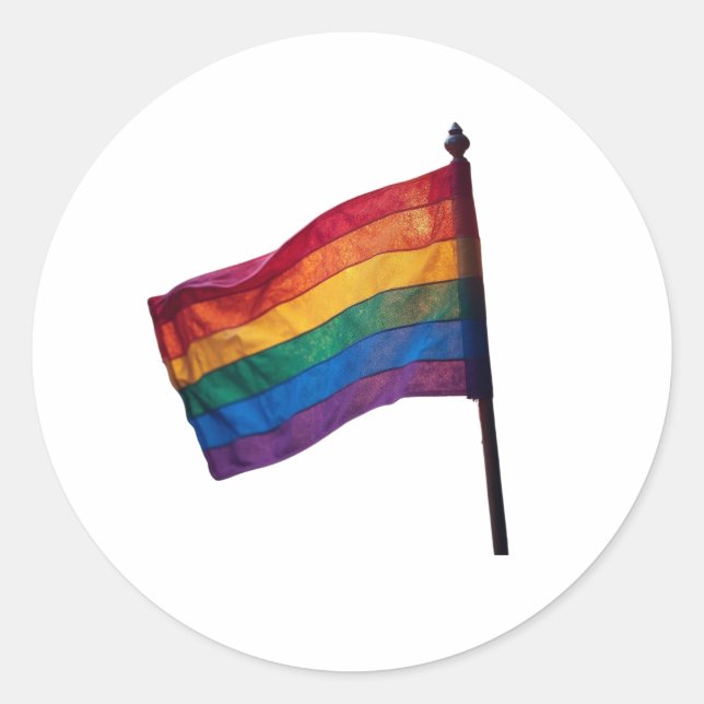 Gay Lgbtq-Regenbogenflagge Runder Aufkleber (Vorderseite)